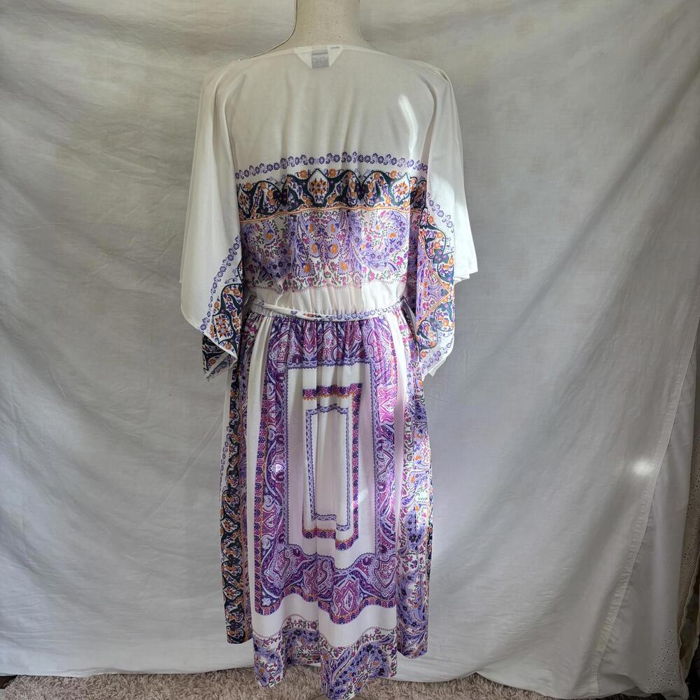 Vtg 70s floral paisley flowy sleeve fairy-core hippie dress - Picture 8 of 11